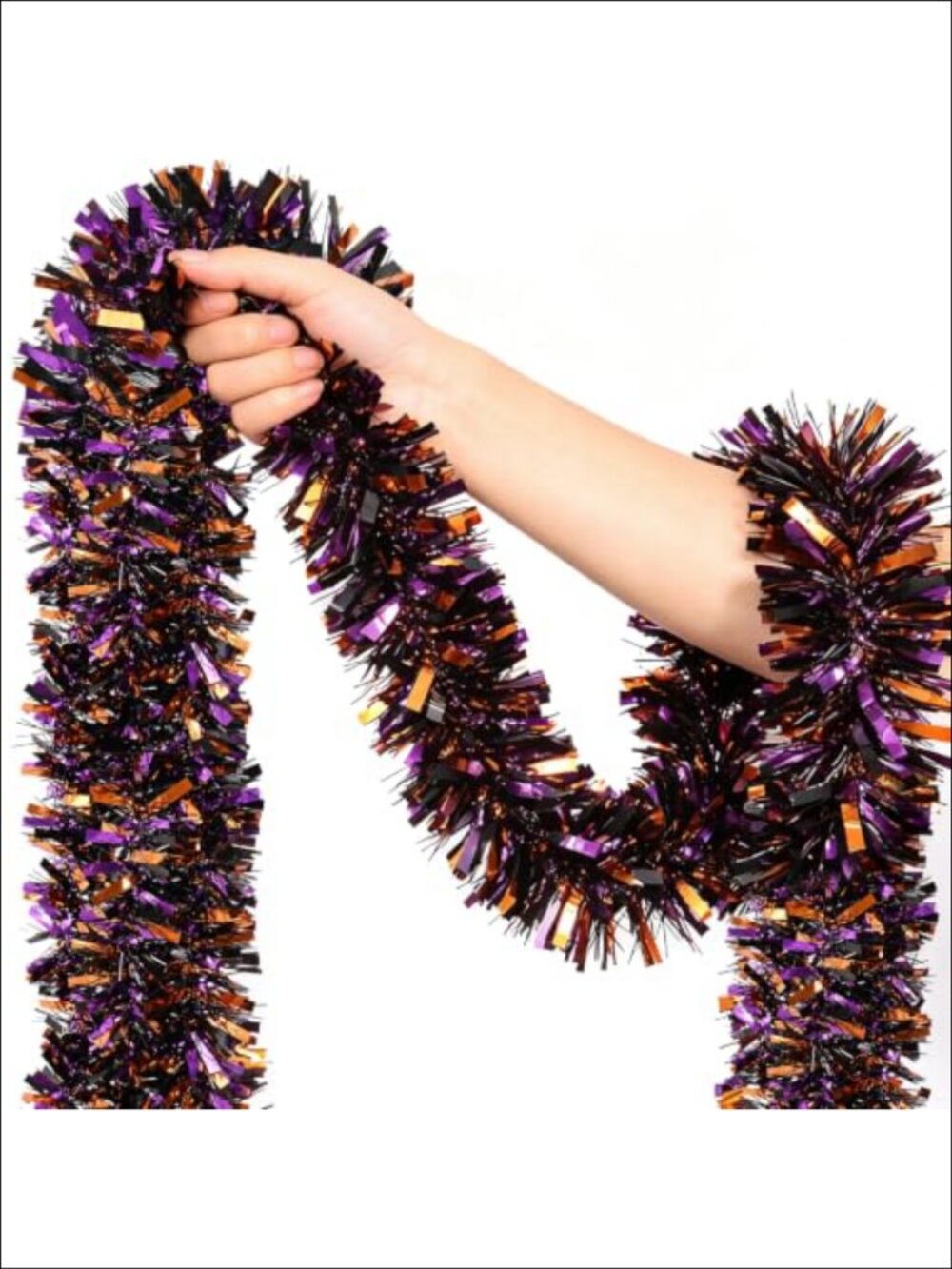 Halloween Tinsel Garland 4 Pcs 26.4 Ft Shiny Twist PVC Party Decor